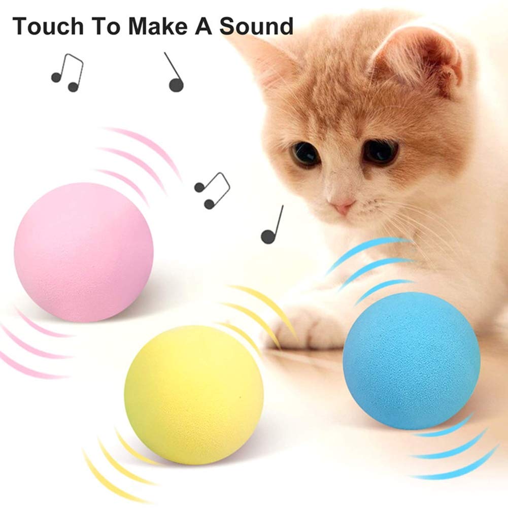 Jouet intelligent pour chat - Balle interactive pour chat - Jouet de dressage pour chat - Jouet couineur pour chat - Jouet pour chaton (cricket jaune, matériau EVA)