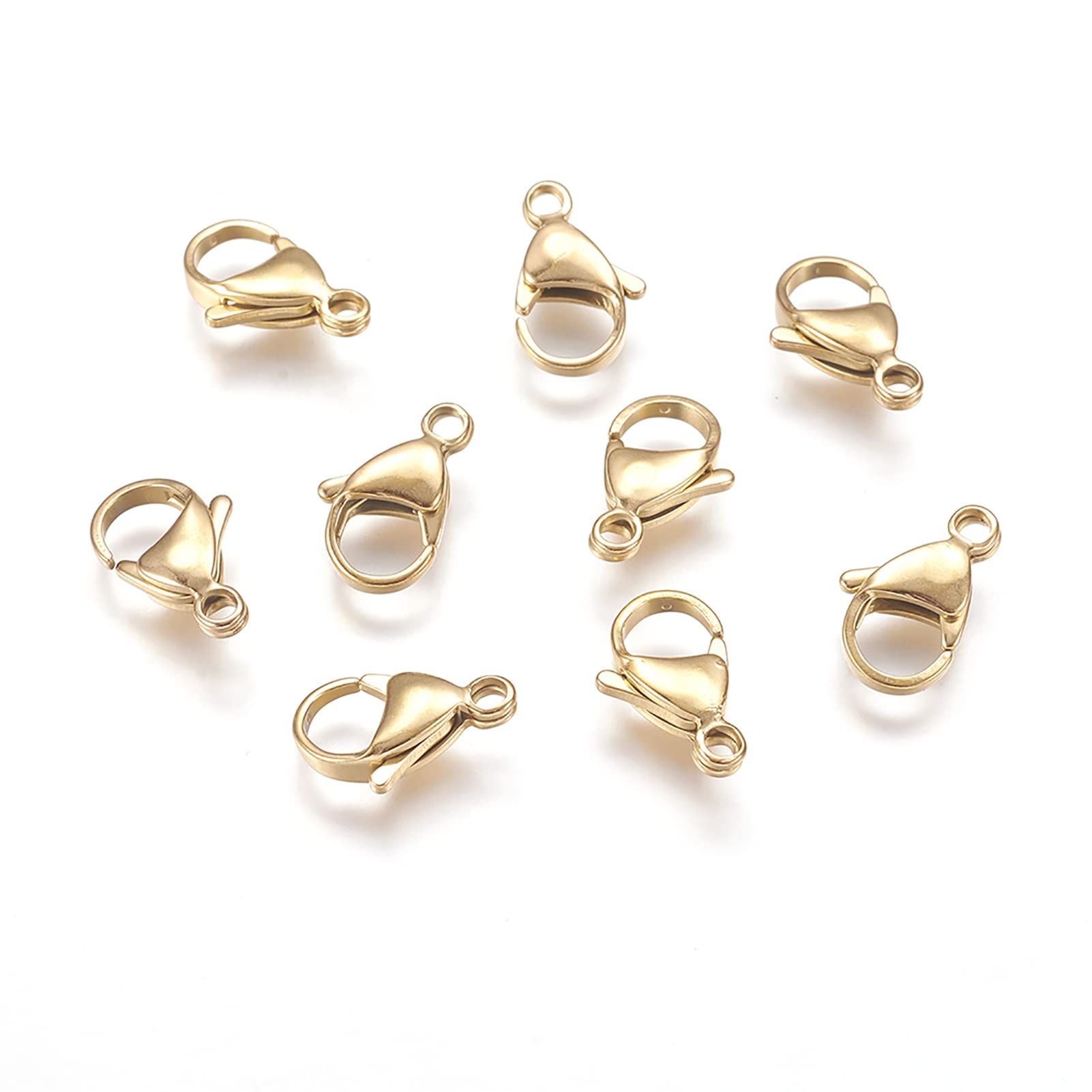 Cheriswelry 10pcs 304 Stainless Steel Lobster Claw Clasps Golden Parrot Trigger Clasps Jewelry Clasps Chain Connectors for Bracelet Jewellery Making