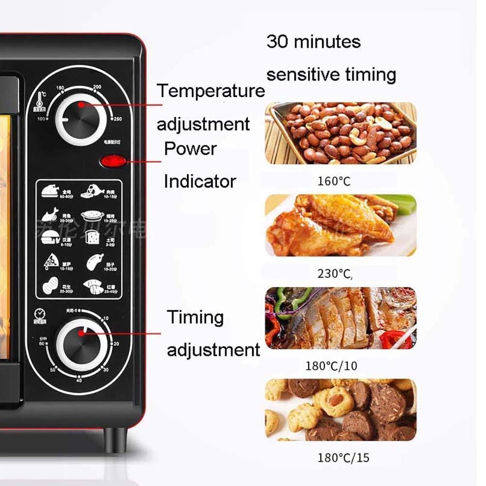 Forno tostapane multifunzione a convezione da banco, controllo intelligente della temperatura e temporizzazione di grande capacità da 48 litri, include teglia da forno, griglia for arrostire, acciaio