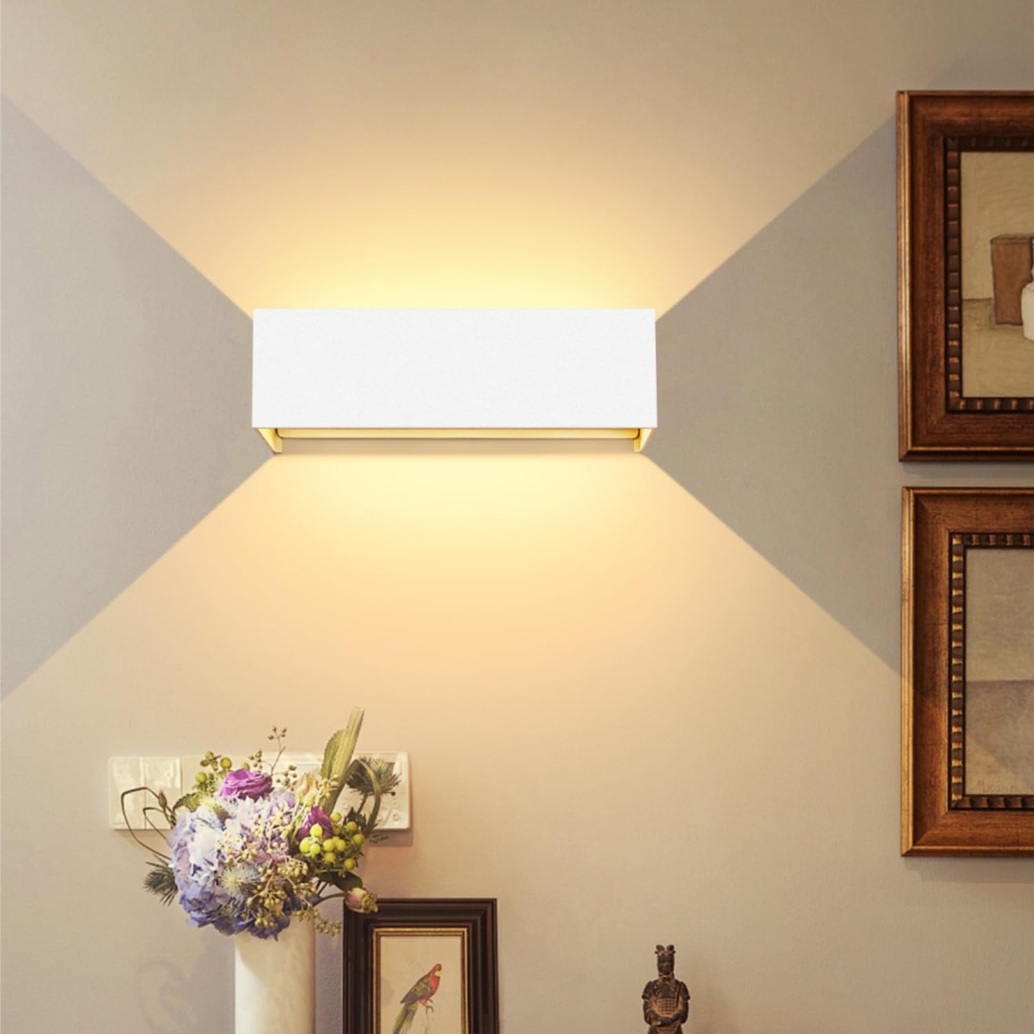 Kingwen 30W LED Lámpara de Pared Exterior Interior 0-120°El ángulo es ajustable Pared Exterior Blanco cálido 3000K Aplique Impermeable ip65 Lámpara 3000LM