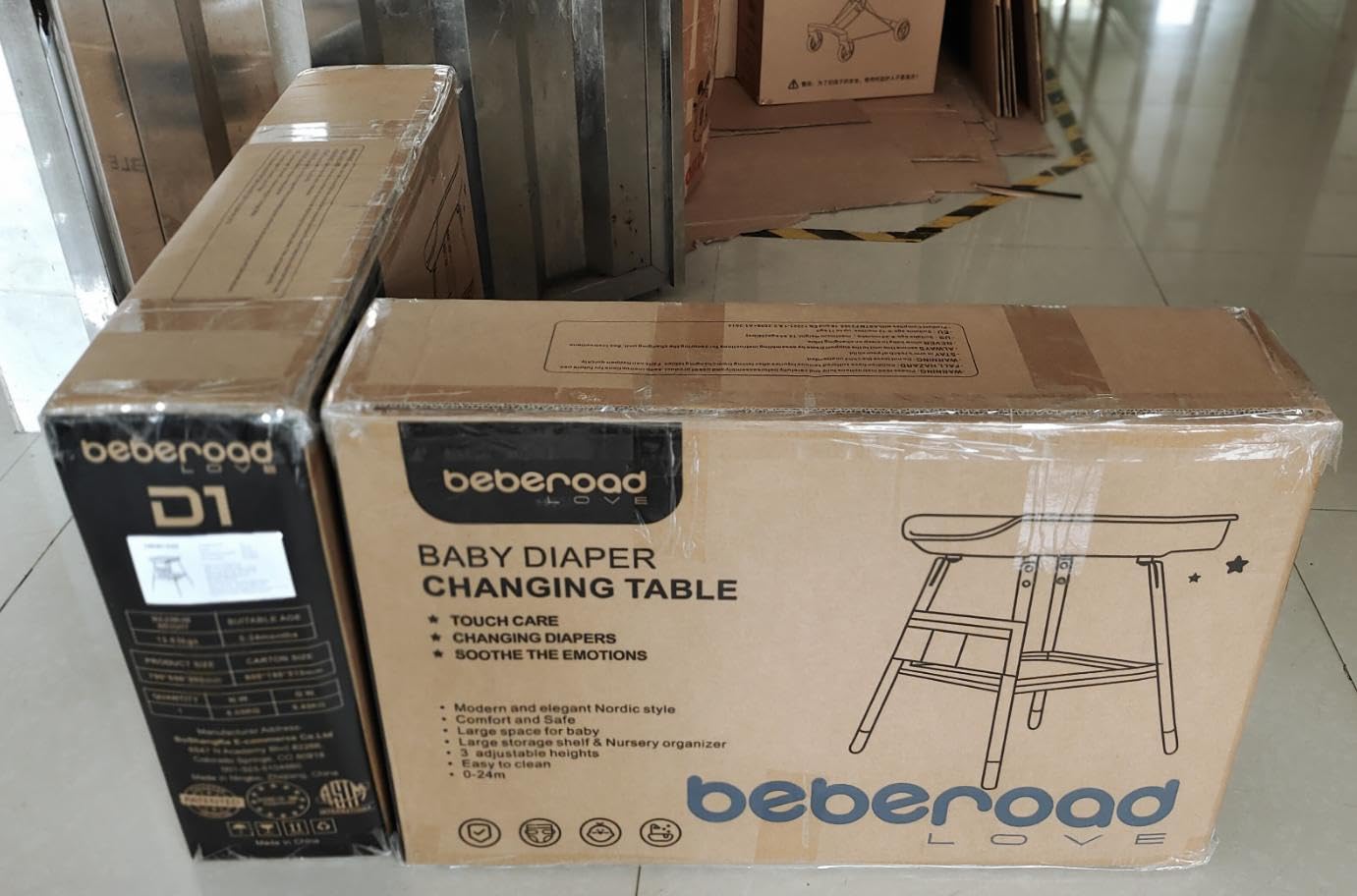 Beberoad Fasciatoio Neonato Regolabile in Altezza 51x79x90CM Bianco 0-12 Mesi 25kg