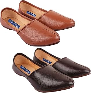 vitoria Mojaris for Men | Shoes for Men with PU Sole | Comfortable & Lightweight |Durable & Trendy Design, VTR_S_6001JalsaBrwn_Tan_2J_P-picture-39