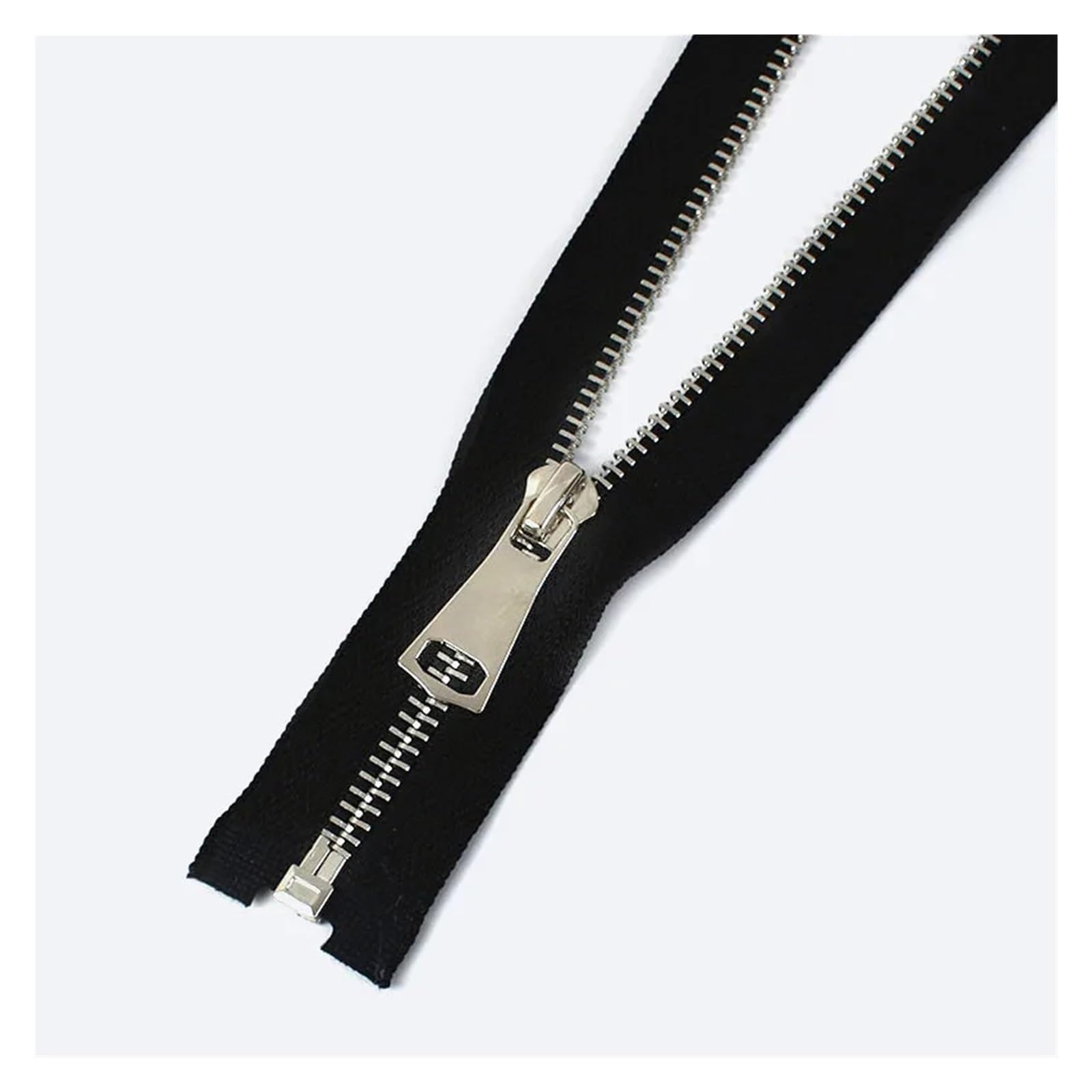 Zip， 60-150cm Sliders Sewing Jacket Coat Zippers Down Zips Repair Kit DIY(Black Silver Single,80cm)