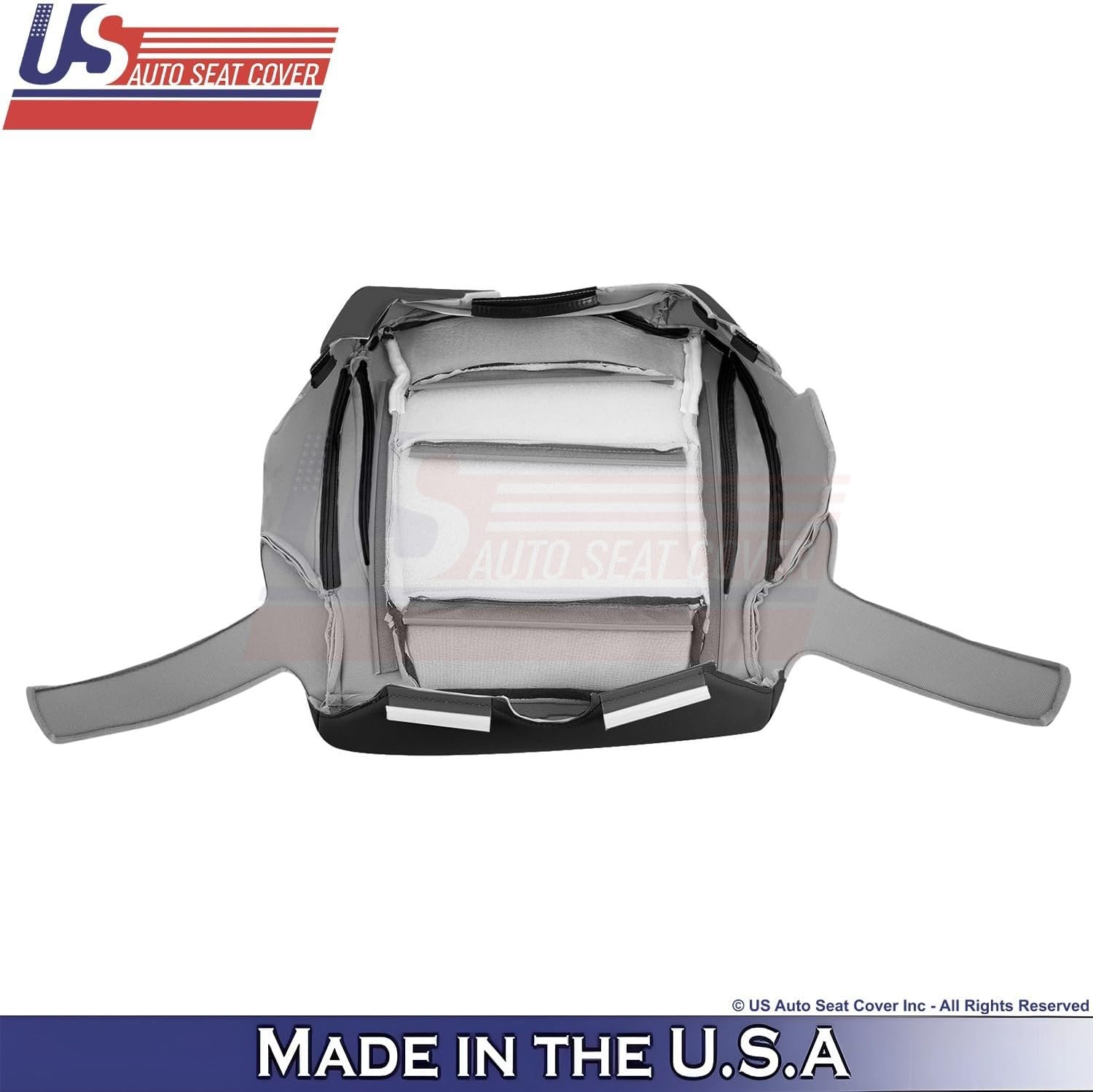 2016-2019 Fit fits Ford Explorer Passenger Bottom Leather Perf Cover Black/Red Stitch