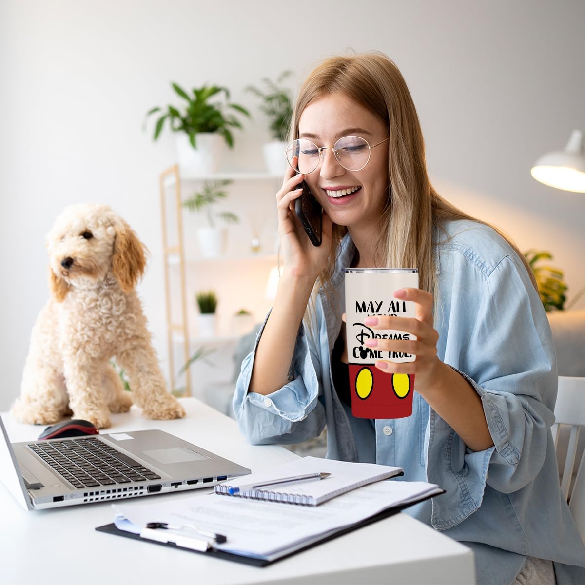 Magic Cartoon Mouse Inspired Straight Skinny 20 oz Tumbler Mouse Themed Gifts for Women Girls Friend Bestie Daughter Water Bottle Coffee Mug Insulated Tumblers Thermal Cup for Vacation Trip - Image 5