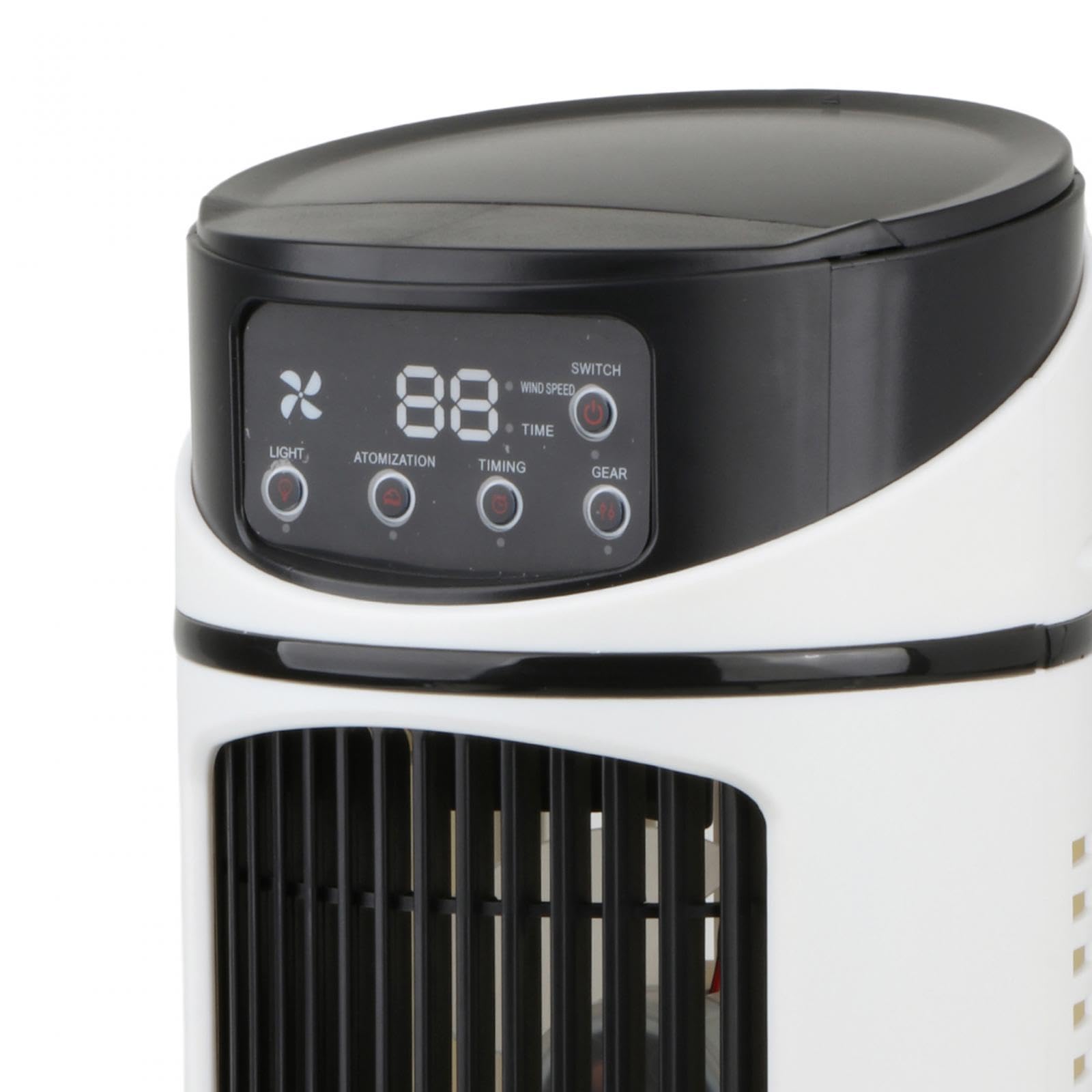 Gralara Condizionatore d'Aria Portatile Ventilatori da Scrivania Personali Casa 6H Ventola di Raffreddamento per Soggiorno Raffreddatore d'Aria per, Nero Bianco 10x6x6 Pollici