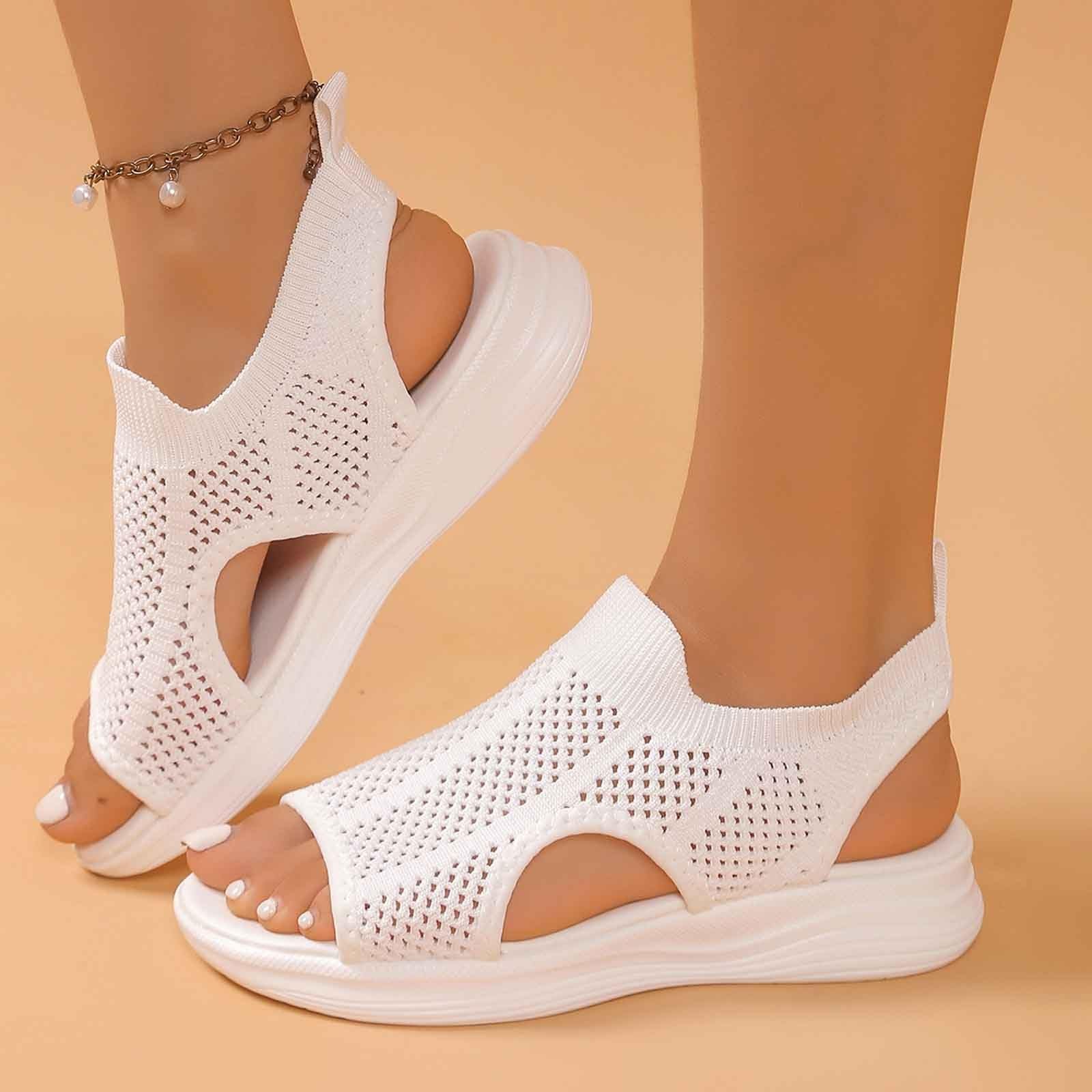 Sandalias Mujer Ortopédicas Deportivas Verano Fascitis Plantar Soporte Arco y Correa Ajustable Cuña Punta Abierta Elástica Lavables en Lavadora Caminar Casual Exterior