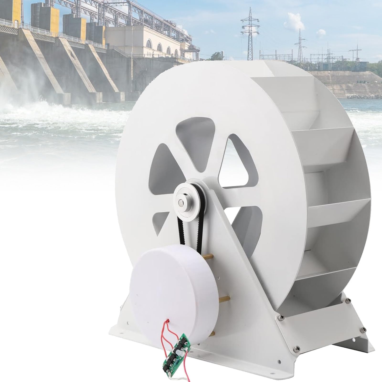 Generatore a Ruota idraulica da Esterno da 50 W / 100 W, Adatto per stagni, ruscelli, fiumi, canali, Attrezzature Portatili per la Produzione (50W)
