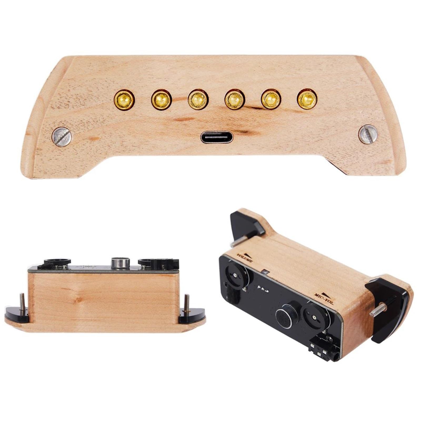 JC-A2 Pickup Per Chitarra Acustica Accessori Per Chitarra Pickup Attivo A Doppia Bobina Per Chitarra Acustica Accessori Per Chitarra(Burlywood)