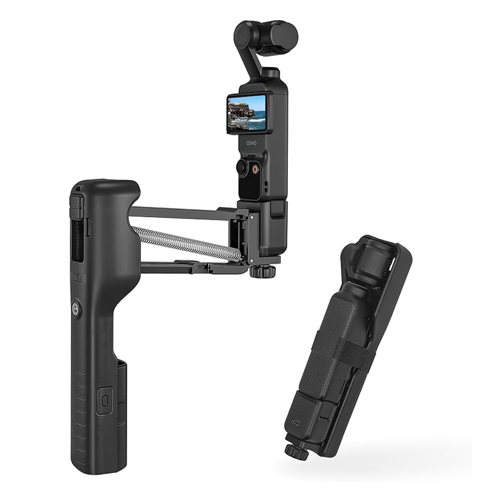 Protective Case for DJI Osmo Pocket 3 | Z-Axis Stabilizer Handle & Foldable Cover | Shockproof Storage with 1/4" Thread for Vlogging Accessories