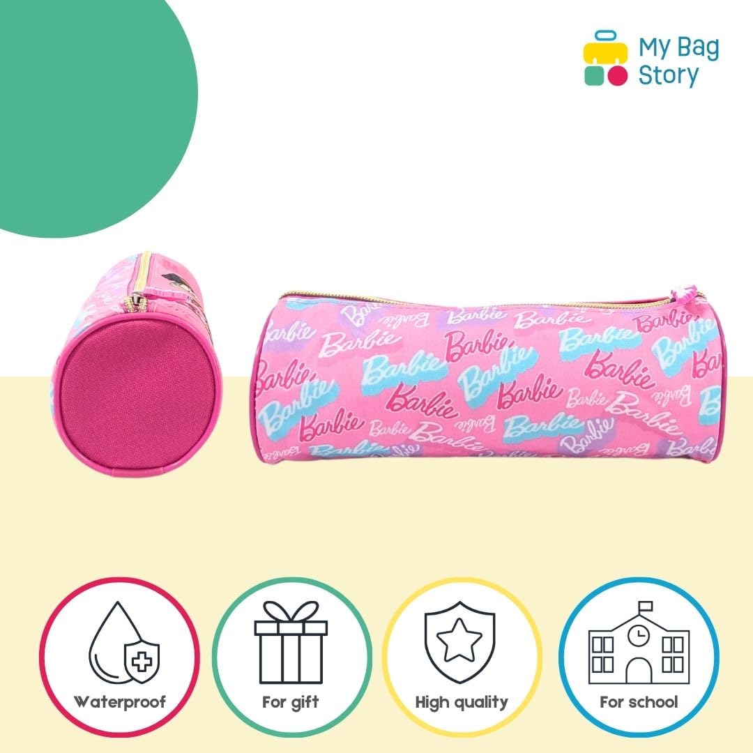 mybagstory, Pencil Case for Girls Barbie, Pink, Child, School, Primary, Kindergarten, Daycare, Girl's Pencil Case, Size 22 cm - Image 3