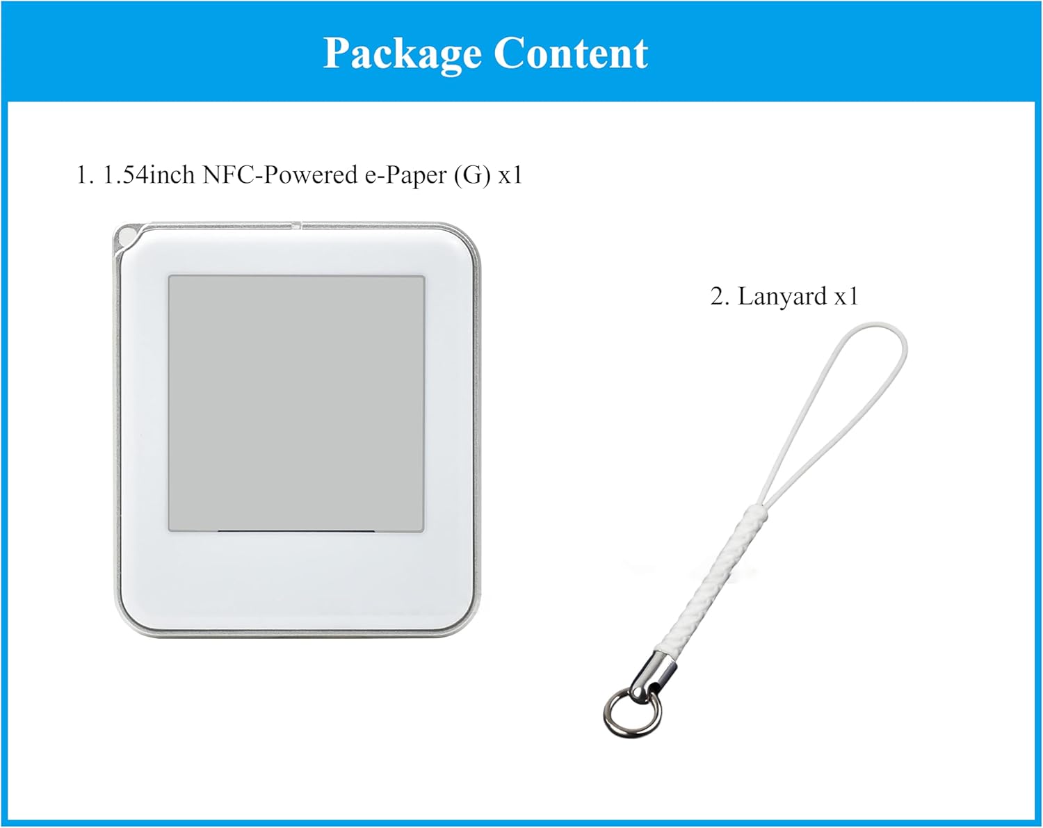 1.54inch Passive NFC-Powered e-Paper 200 x 200, Red/Yellow/Black/White 4-Color Displaying, No Battery, Wireless Powering & Data Transfer, No Messy Wiring, Silver Metal Border