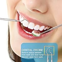 Vista 4 de 3 piezas de herramientas dentales, púas dentales profesionales para limpieza de dientes, removedor de placa de acero inoxidable quirúrgico 304 100%