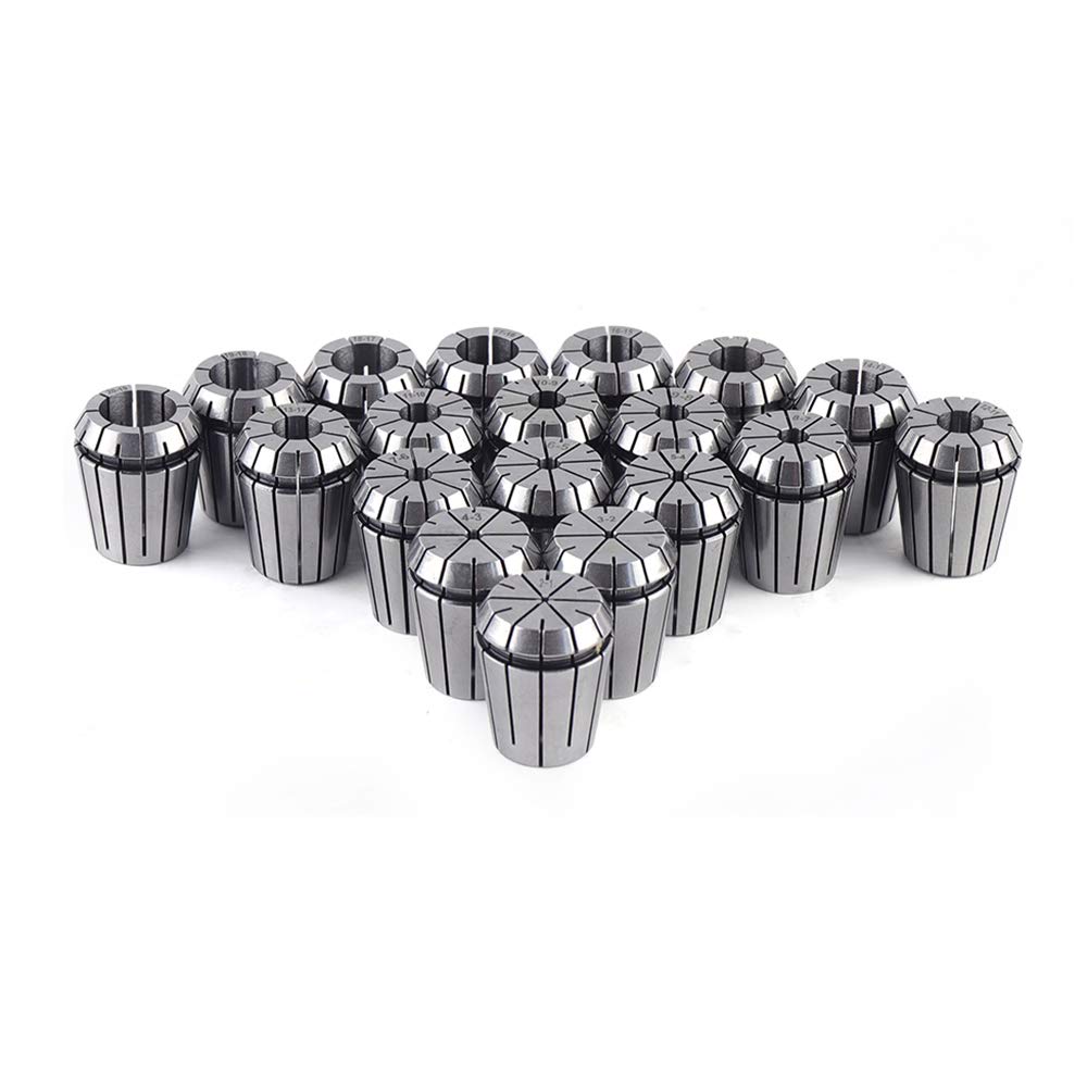 19-częściowy zestaw tulei zaciskowych ER32 2/25"- 4/5", zestaw tulejek zaciskowych ze stali sprężynowej, klucz do frezowania CNC, grawerunek USA w magazynie