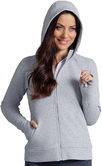 IBKUL Solid Popcorn Stitch Zip Hoody Jacket