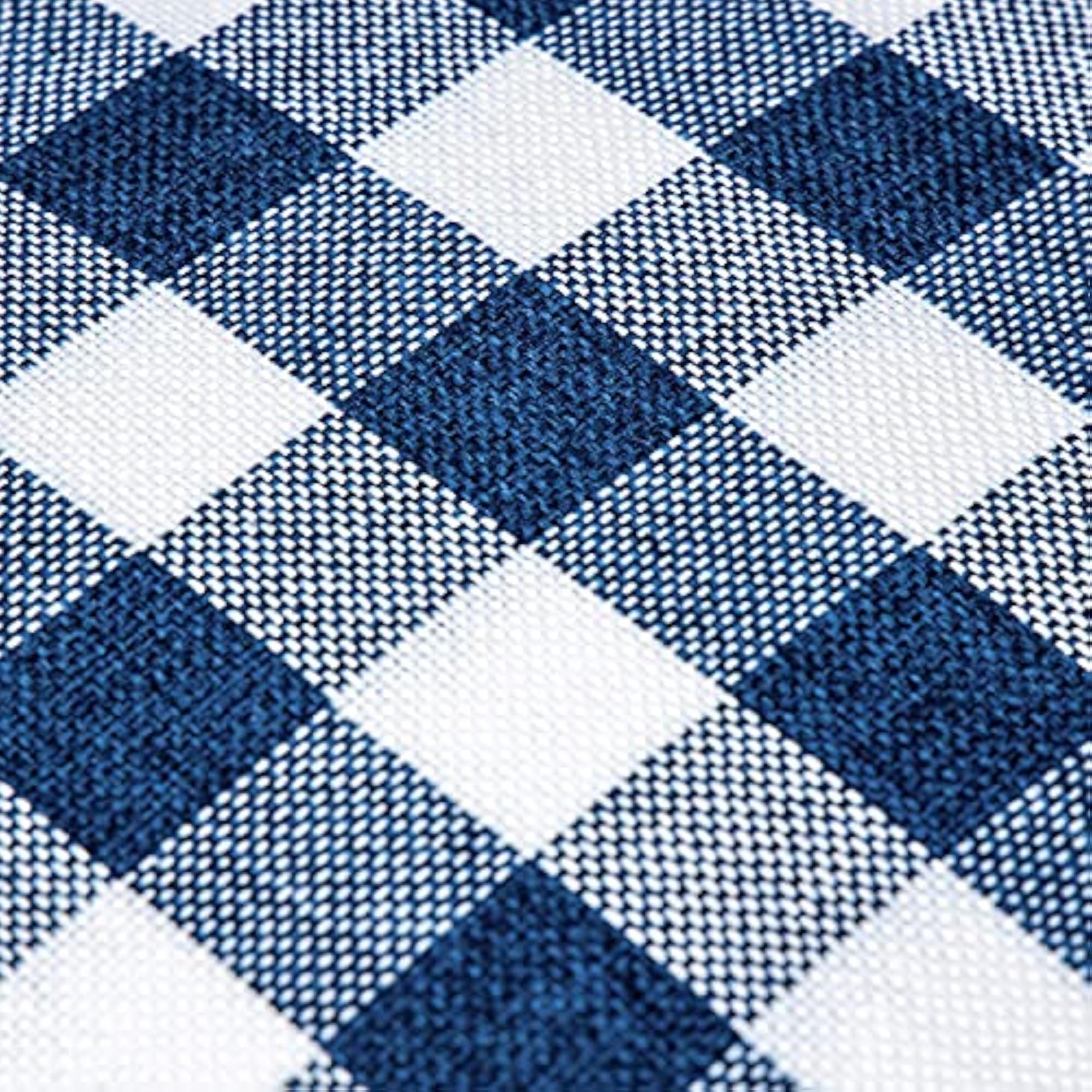 Cotton Checkered Tablecloth, Stain Resistant and Washable