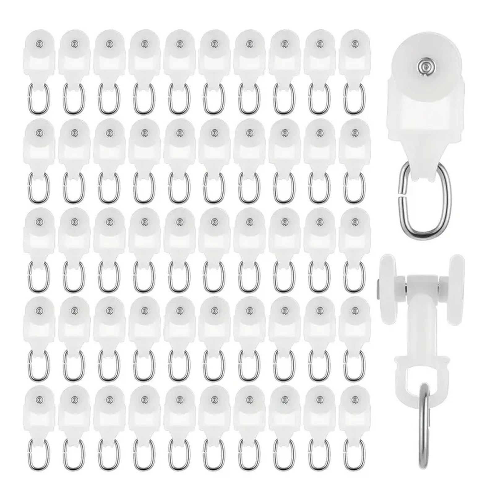 Xinglongs Curtain Track Rollers 150Pcs Plastic Curtain Track Glider Sliding Curtain Track Hooks Drapery Rail Roller Windows Ceiling Shower Curtain Pulley For Window Shower Curtain Tracks