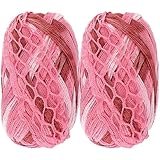 JubileeYarn Fishnet Wide Loop Yarn - 150g/Skein - Strawberry - 2 Skeins