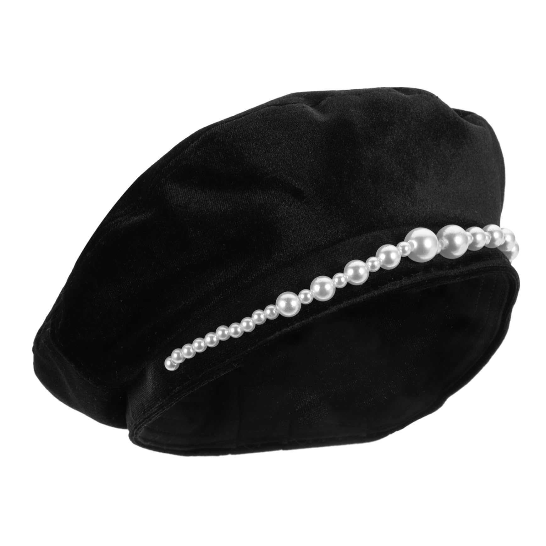 FOMIYES Versatile Women's Hat Cotton Beret Pearl Fashionable British Style Cap