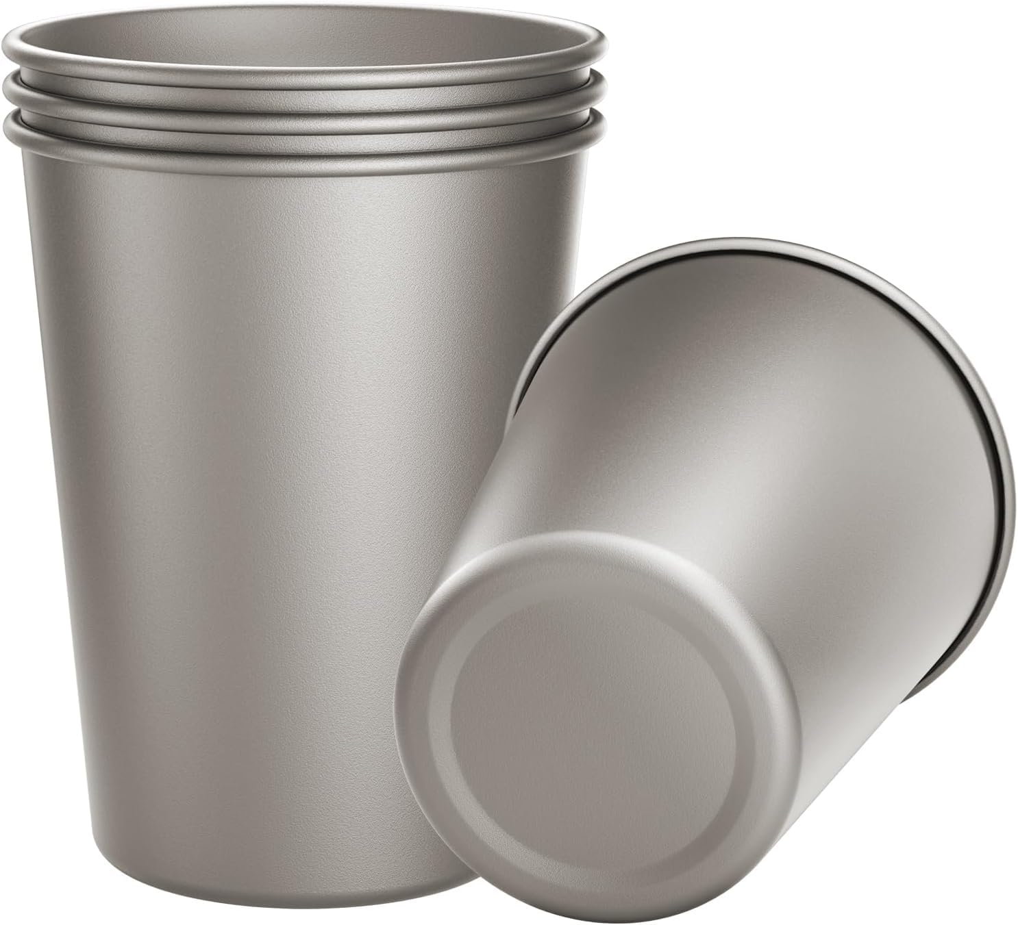 Amazon | チタンコップ350ml｜スタッキング可能な耐久性のあるコップ(4