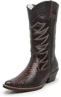Bota Texana Country Masculina Cano Longo Bico Fino Couro JNA SHOES Anaconda