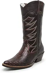 Bota Texana Country Masculina Cano Longo Bico Fino Couro JNA SHOES Anaconda