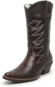 Bota Texana Country Masculina Cano Longo Bico Fino Couro JNA SHOES Anaconda