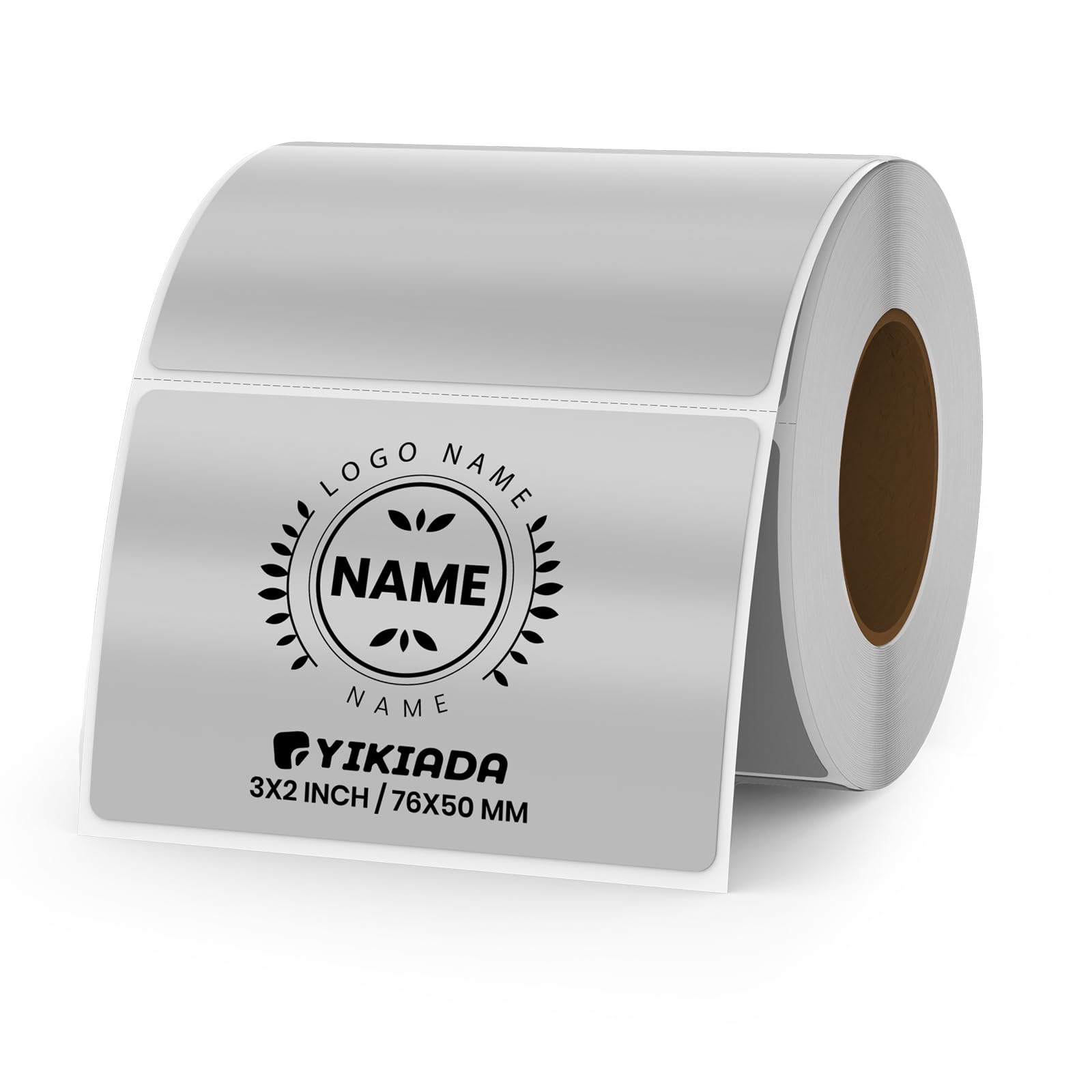 Etiquetas térmicas plateadas de vinilo, 50 x 76 mm, autoadhesivas, metalizadas, imprimibles directamente, para direcciones, impermeables, calcomanías para impresora de código QR, etiquetas de
