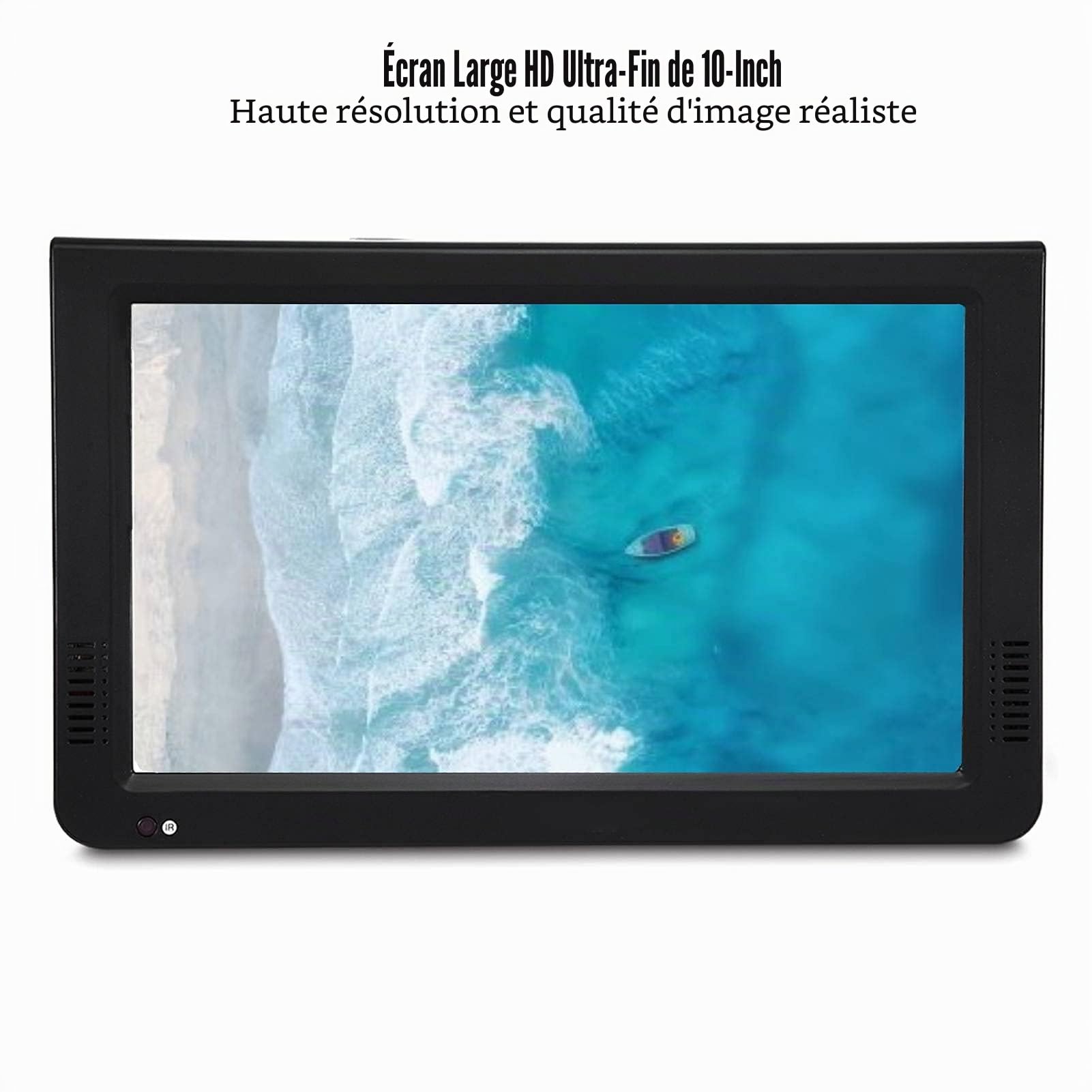 10 Pouces TV Portable, Téléviseur Enregistreur Portable avec USB PVR 1080P HD Téléviseur avec Télécommande pour Chambre, Cuisine, Caravane, etc.