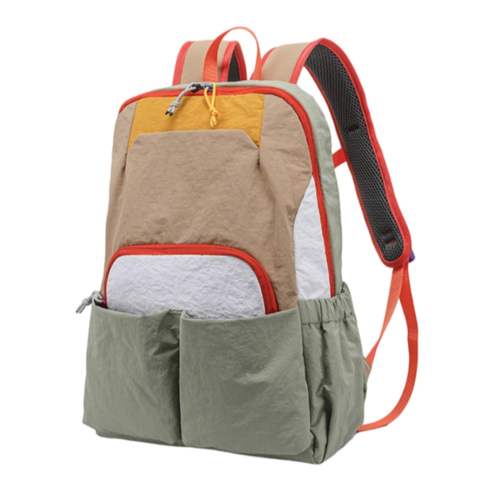 Front Pockets Multi-Pocket Backpack Padded Straps Lightweight Backpack Zippered Rucksack, Brown | Other Camping/Hiking Backpacks | Hiking Backpacks | Camping & Hiking | Outdoor Sports-image-21
