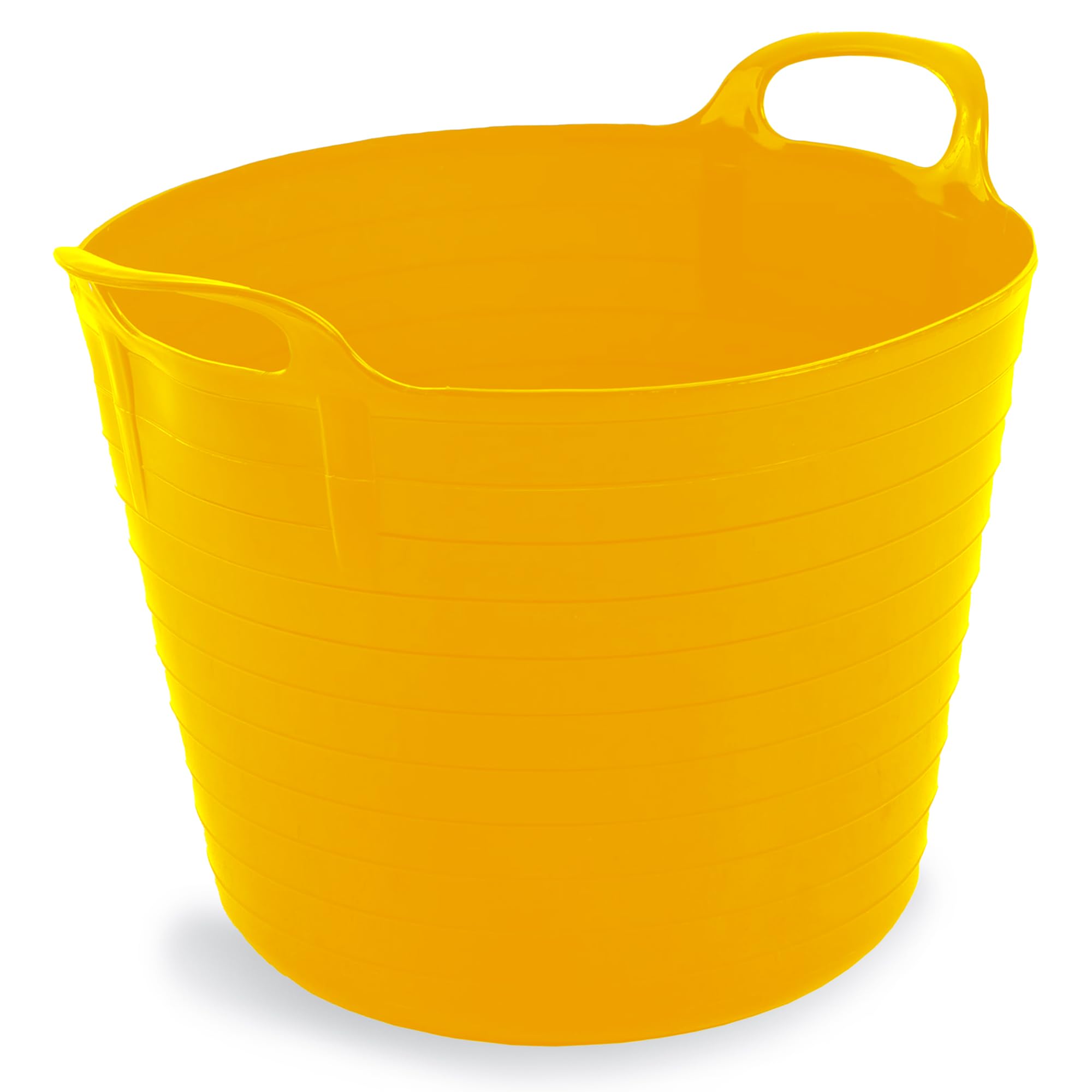 Neat Plastics 42L Flexi Tubs - Versatile Large Garden Tubs with Handles, Heavy Duty, Ideal Bath & Flexi Bucket, Durable Flexible Buckets for Home & Garden (Yellow)
