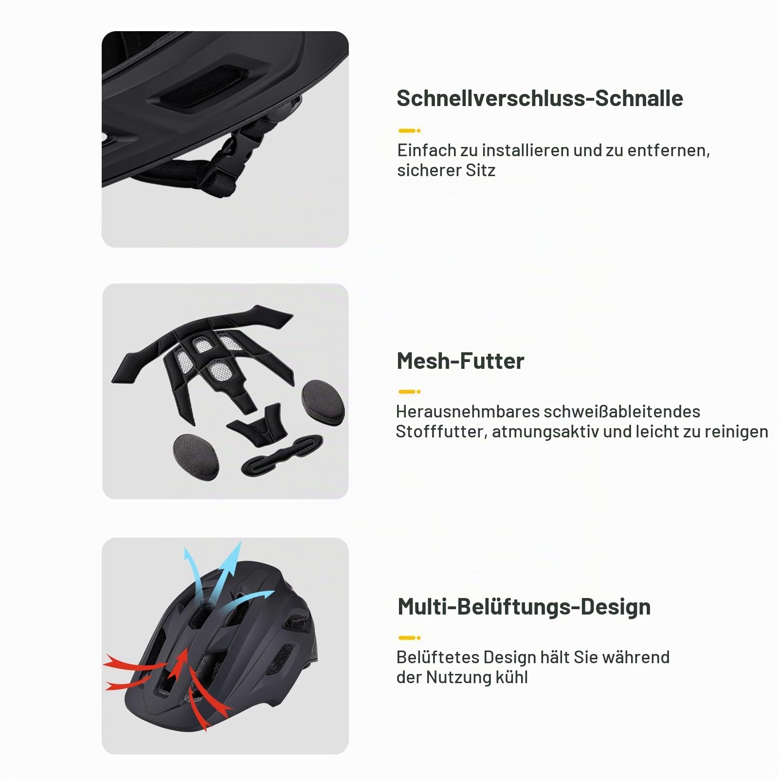 Kinderhelme-Integralhelm mit Verbessertem, Jugendhelme Verstärktem Kinnschutz 18 Belüftungslöchern, Fahrradhelm Atmungsaktiv und Leicht Größe (51–54 cm)