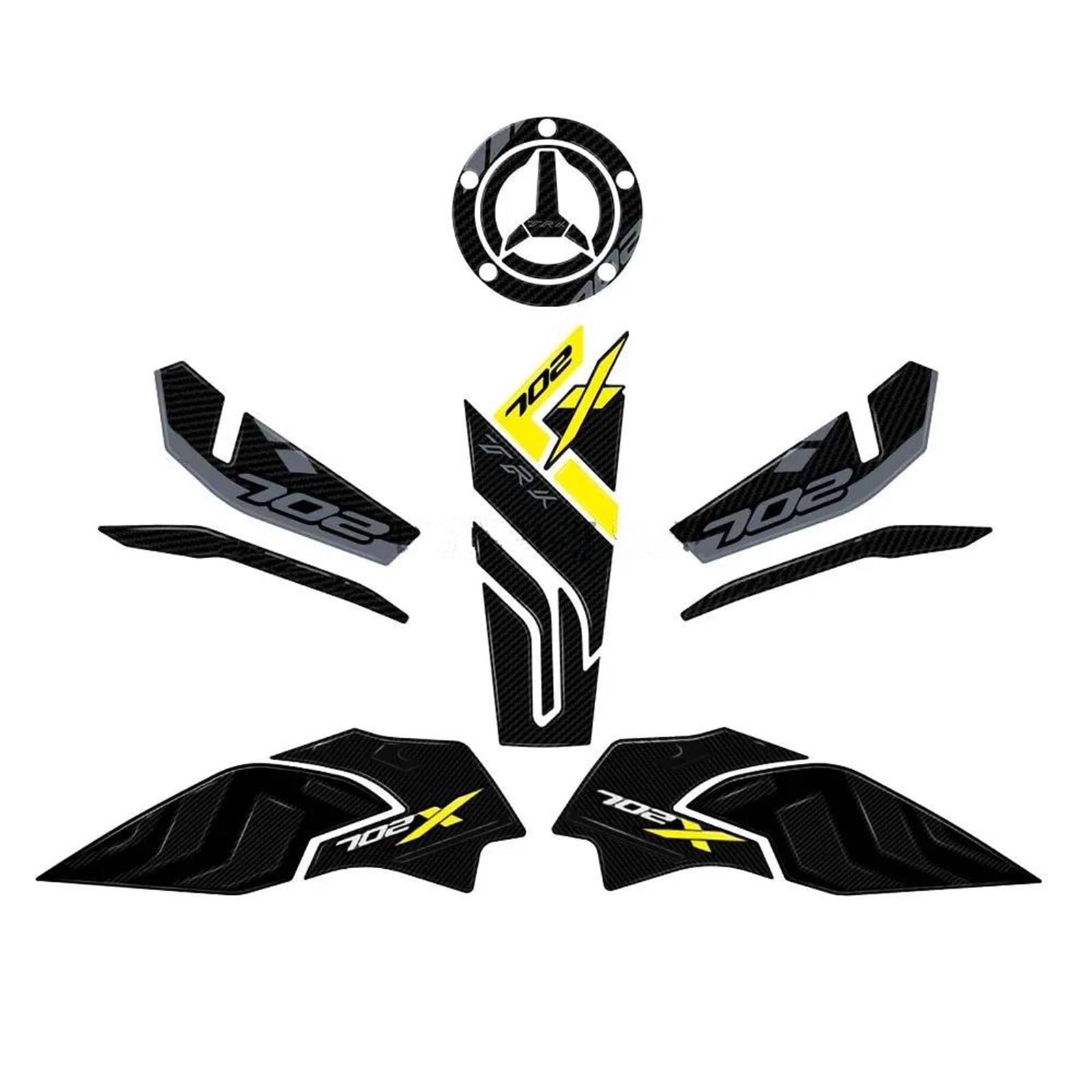 Adesivi per paraserbatoio Adesivo Protettivo per Serbatoio Moto per Benelli TRK 702X TRK 702 X TRK702X 2023- Adesivi Laterali Decalcomanie per Serbatoio Carburante(Colore 3)