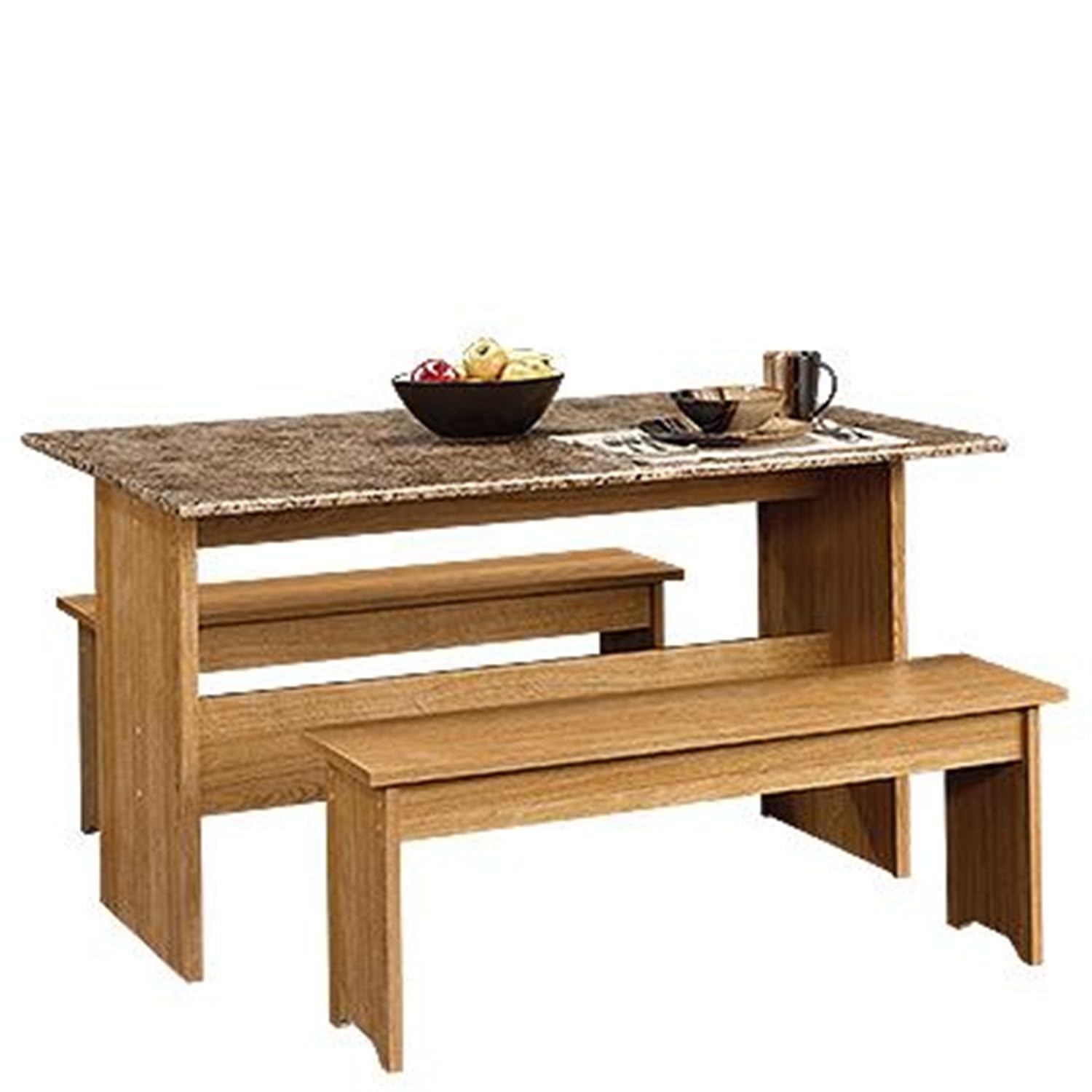 Sauder Beginnings Trestle Table with Benches