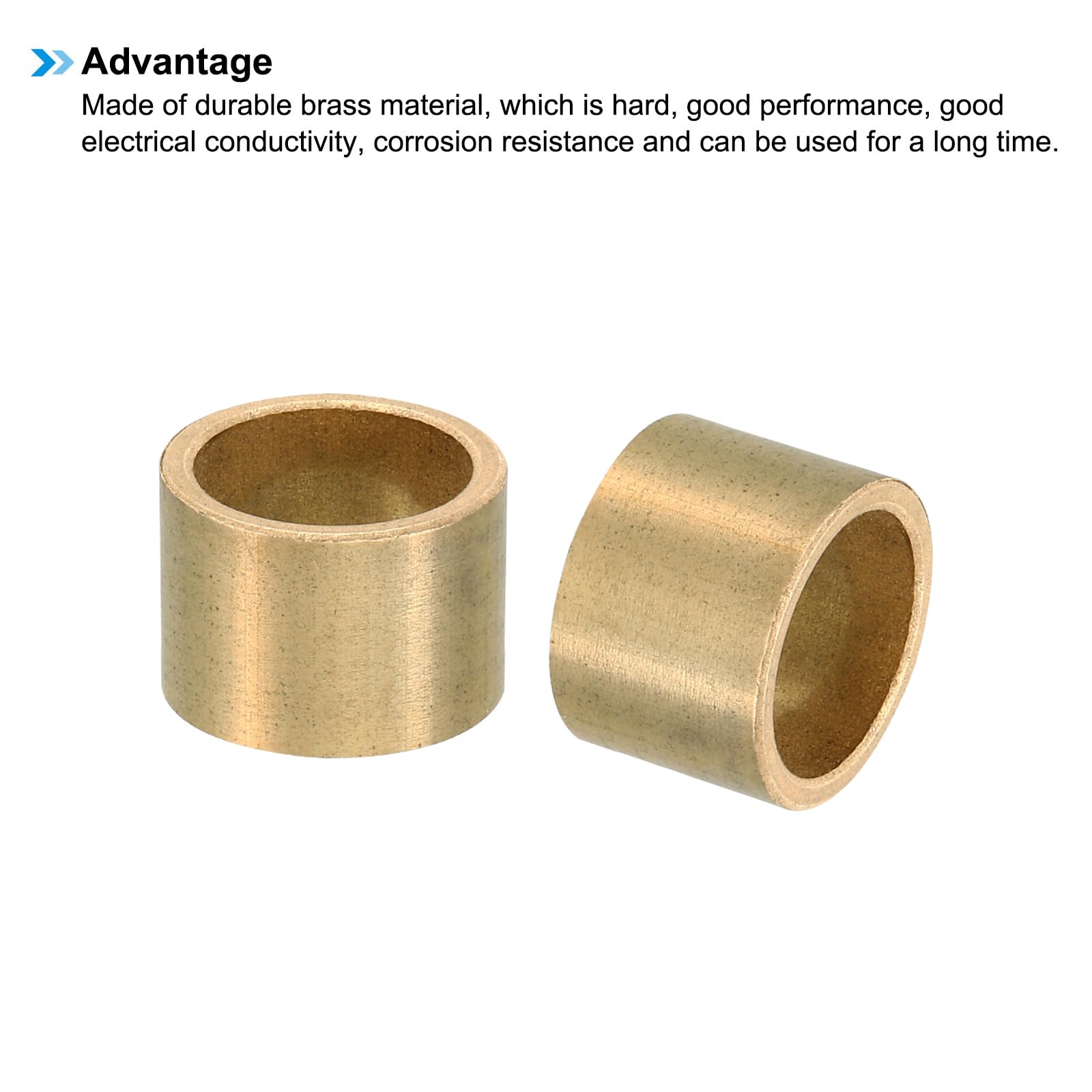 PATIKIL M16 Brass Spacers, 2 Pcs Metal Spacer Brass 16mm ID x 20mm OD x 18mm L Brass Spacers Screw Standoff for 5/8 Inch or M16 Screw - Image 4