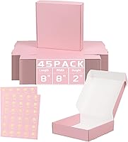 Vista 23 de Paquete de 50 cajas de envío pequeñas de cartón corrugado para embalaje de pequeñas empresas, 6 x 4 x 2 pulgadas, cajas de regalo con gradientes