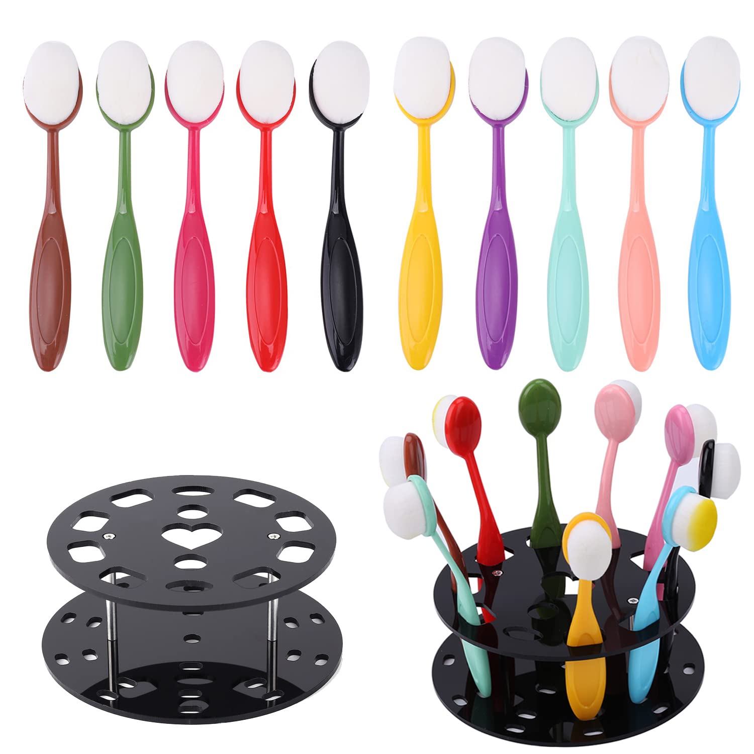 OTCRAFT Set 10 Mini Pennelli Per Blending E Dettaglio – 3 Tipi Di Teste Per Inchiostro, Scrapbooking E Carte – Pennelli A Manico Sottile