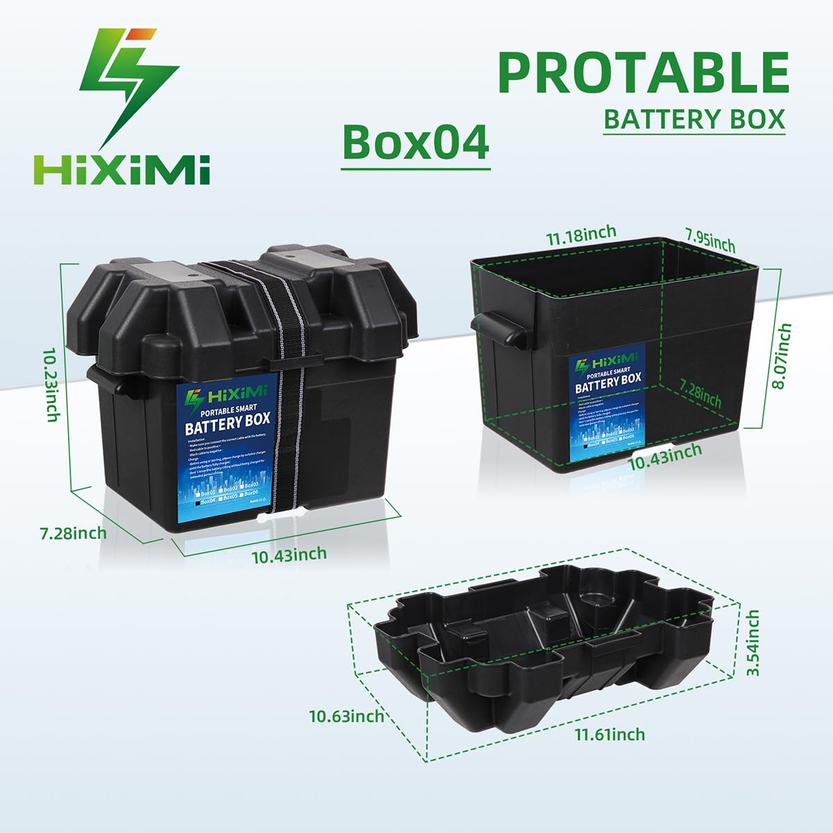 Boîte Rangement Batterie Avec Ports USB - Pour Camping, Bateau, Camping-car - Monitoring Tension