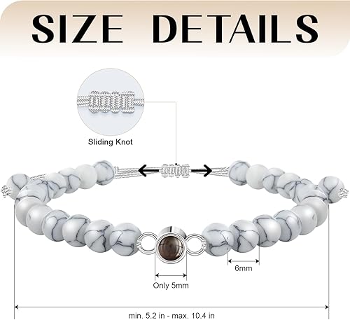 Miniatura 4 de SUPHELPU Personalized Gifts, Custom Link Charm Bracelet with Picture Inside, Customized Birthday Anniversary Christmas Memorial Gifts