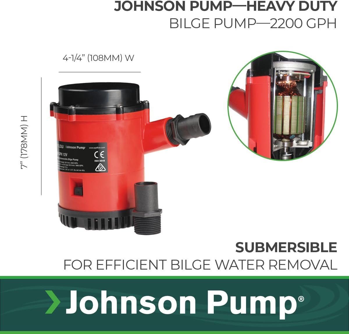 Johnson Pumps 22004 2200 GPH Bilge Pump