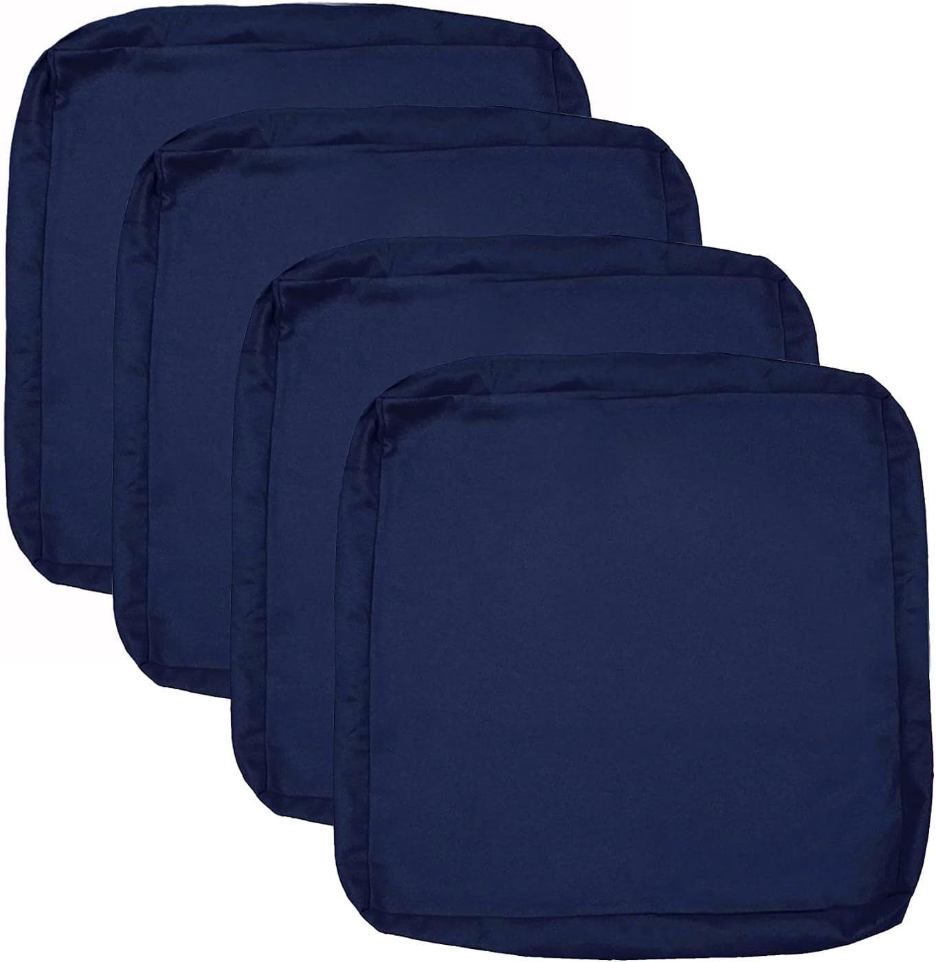 Sqodok Patio Cushion Covers 25x27 inch, Waterproof 4Pack Outdoor Cushion Covers Replacement Seat Slipcovers for Sectional Sofa, Wicker Chair, Blue 27"x25"x5"-4 PACK-COVER ONLY Blue