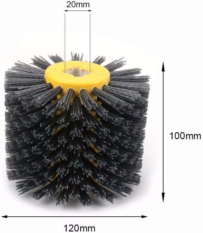 SIGNI Abrasive NYLON Wire Drawing Wheel Drum Burnishing Polishing Brush for wooden furniture floor polishing 120X100mm 120 Grit 1pack : Industrial & Scientific