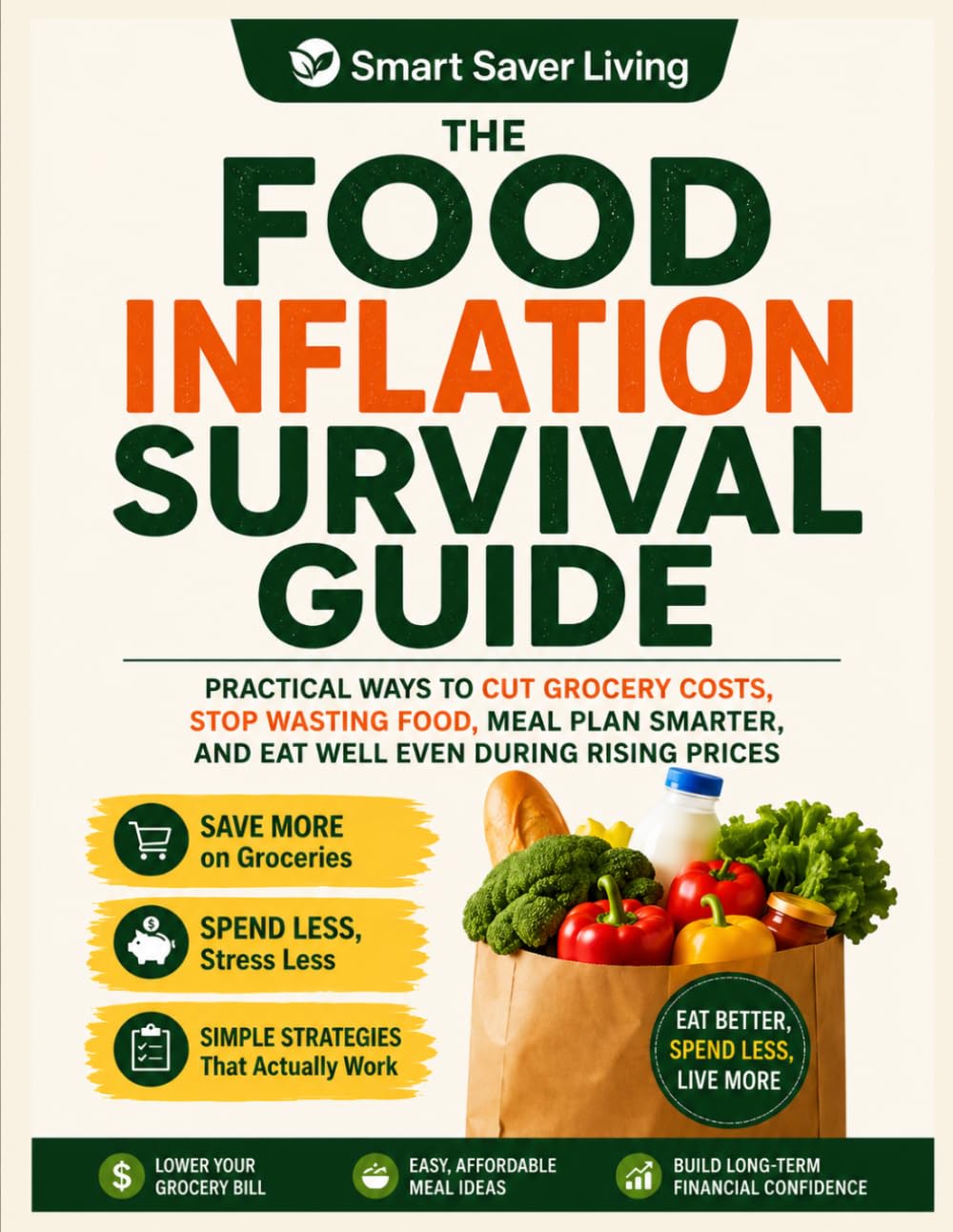 The Food Inflation Survival Guide: Practical Ways to Cut Grocery Costs, Stop Wasting Food, Meal Plan Smarter, and Eat Well Even During Rising Prices (Smart Saver Living)