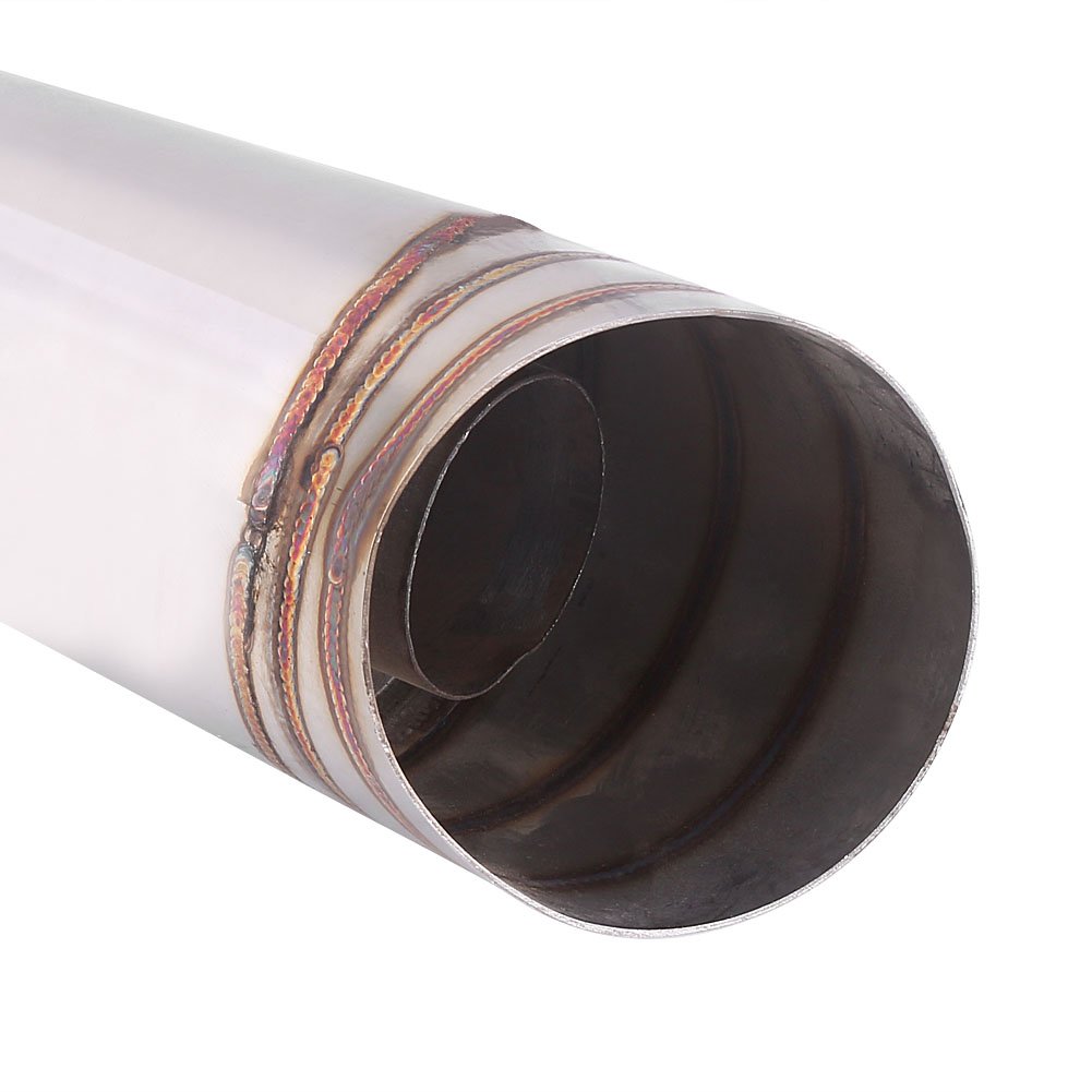 51mm Motorrad Auspuff Rohr,Universal Edelstahl Auspuff Rohr Endschalldämpfer Endrohr Endschalldämpfer Endrohr Tipp
