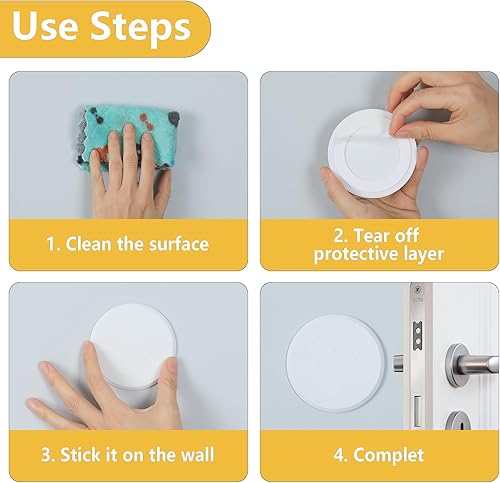 Miniatura 8 de HOME MASTER HARDWARE Protector de pared redondo de 5 pulgadas, paquete de 5 unidades, protector de pared, tope de puerta, almohadillas de protección