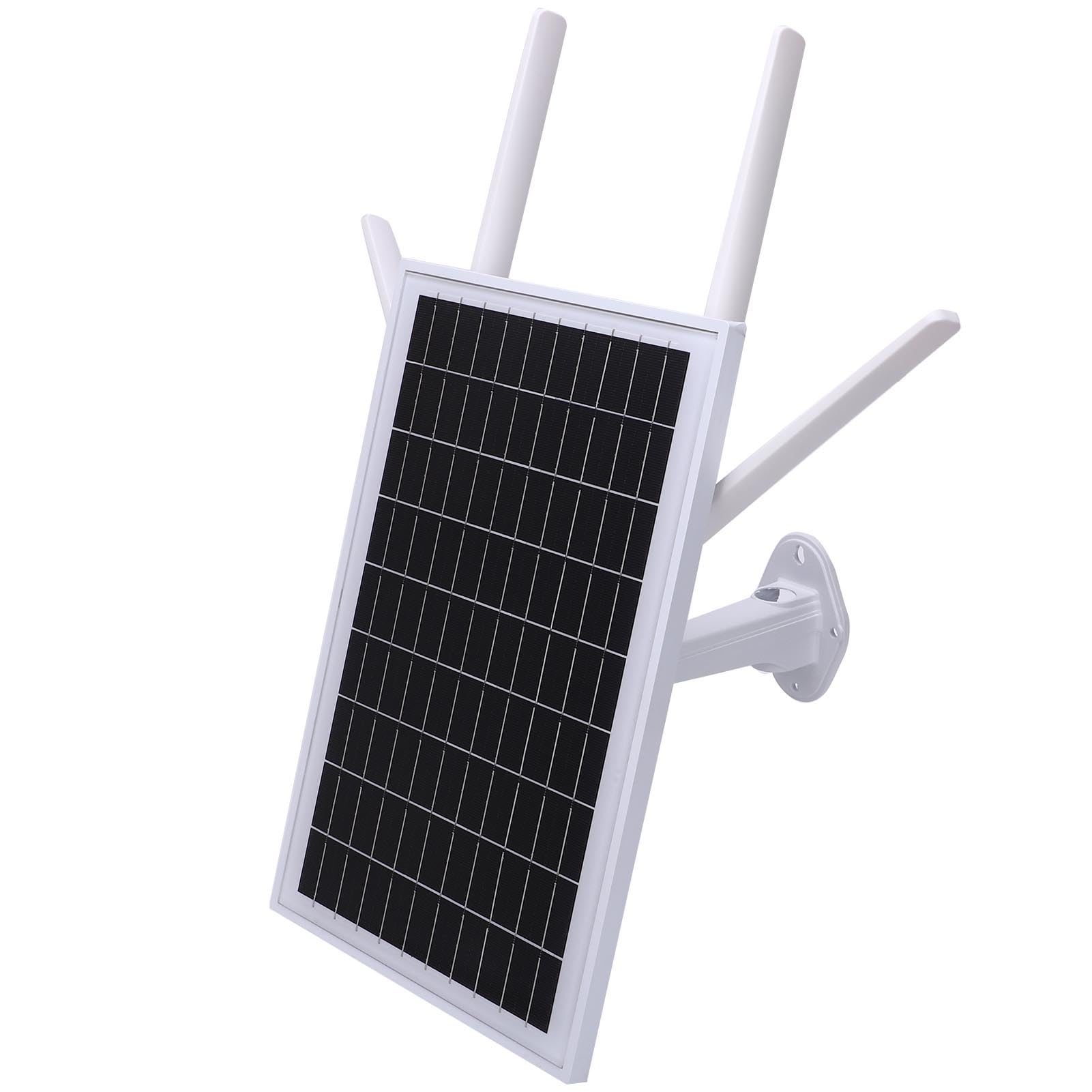 Tonysa Modem WiFi 4G LTE Outdoor Solar, Router WiFi Extender, con Slot per Schede SIM, Supporto 8 Dispositivi, Batterie da 20800 MAh, per la Fotocamera per all'aperto, 15W (Versione europea