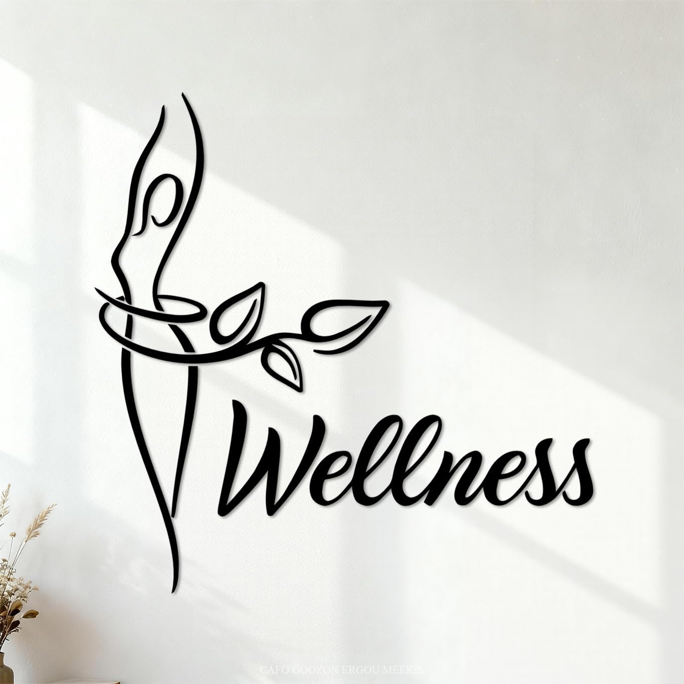 Lettering Decals Wellness Center Spa Beauty Salon Healthy Lifestyle Diet 72x72.4cm Equipped with Transfer Film kit Black