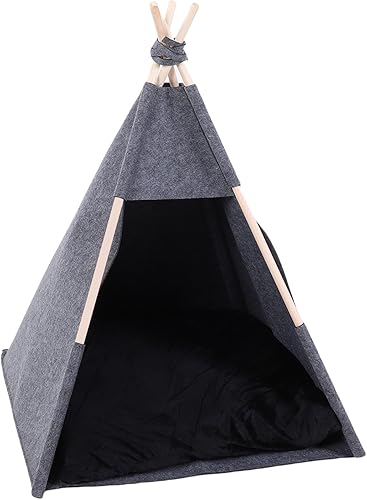 Miniatura 3 de GLOGLOW Pet Teepee Bed Indoor Pet Teepee Tent, Dog Bed Puppy House Foldable Felt Material Indoor Cat Dog for Home Decor Toy