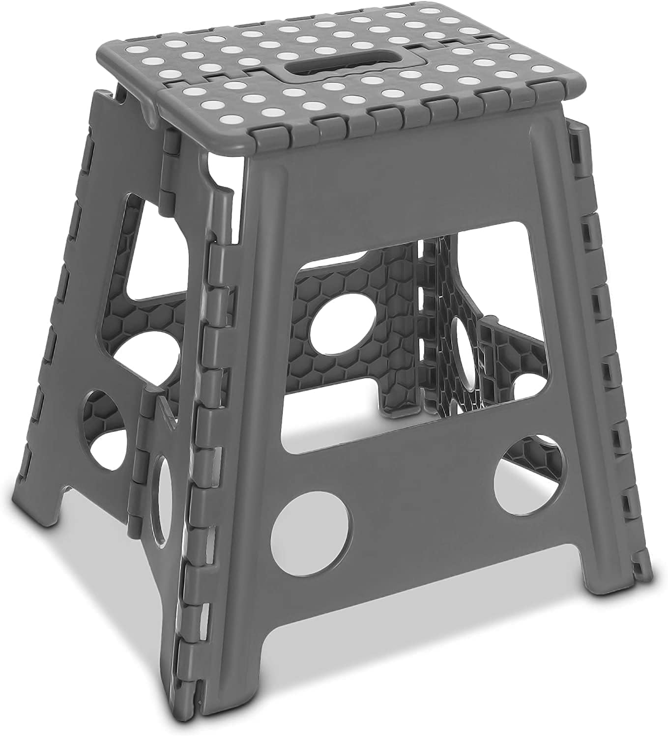 Folding Step Stool15 Inch, Plastic Foldable Stool, NonSlip Stepping
