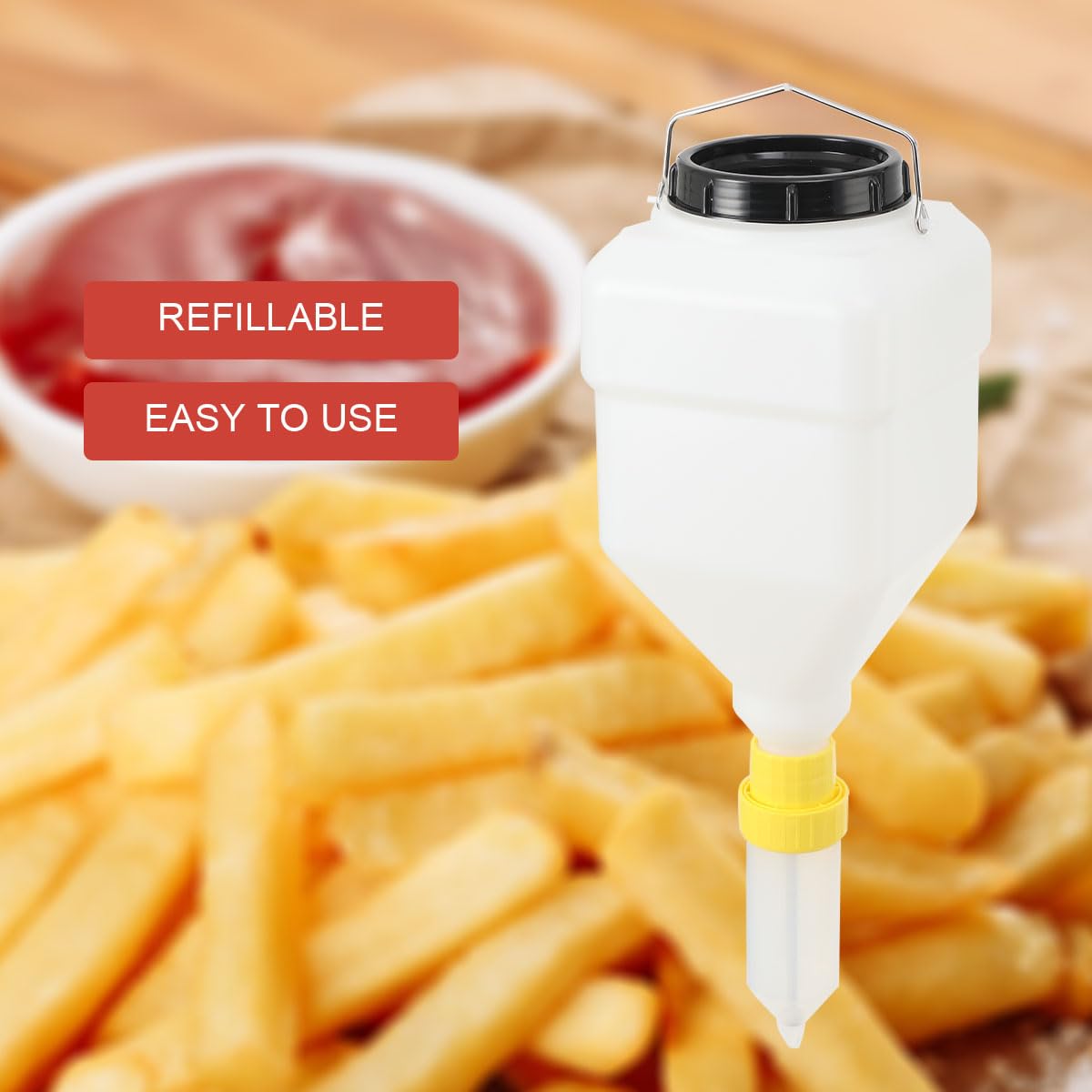 Ketchup, dispenser per condimenti, 5,5 l, dispenser per salse da appendere, per fast food, salsa barbecue, maionese, salsa al limone